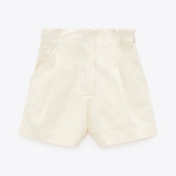 NEW! Zara Pleated Bermuda Short - Size Small - Picture 2 of 4